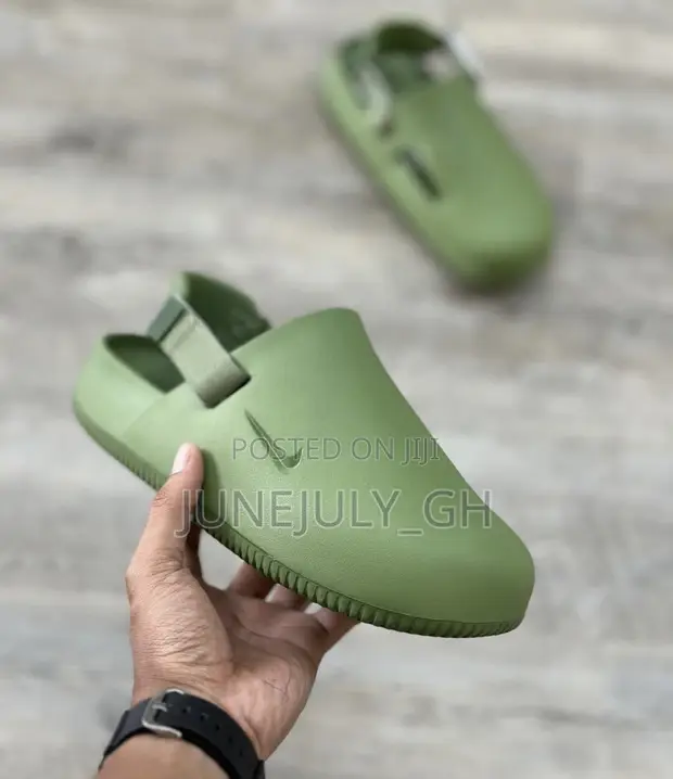 Army Green Nike Calm Mule Crocs/Slides