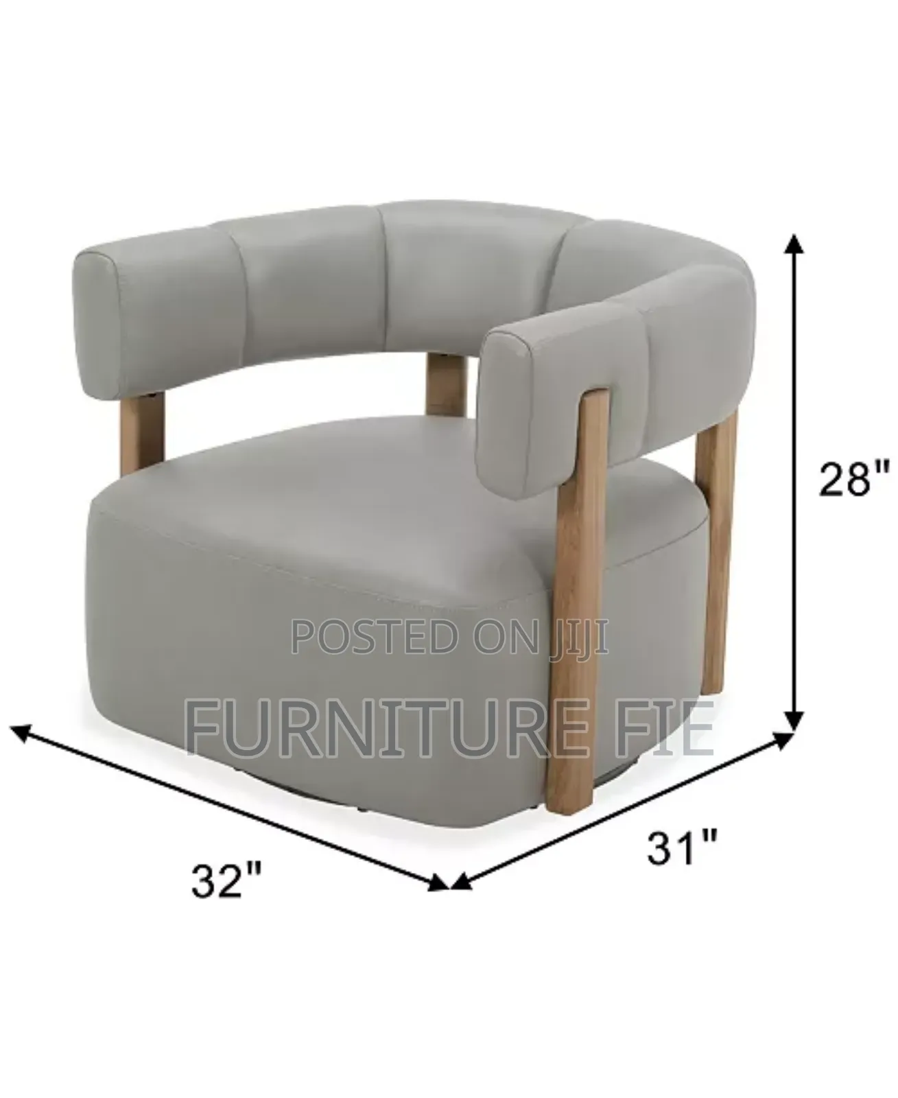 Orsha 32" Leather Accent Swivel Chair, Created for Macy's