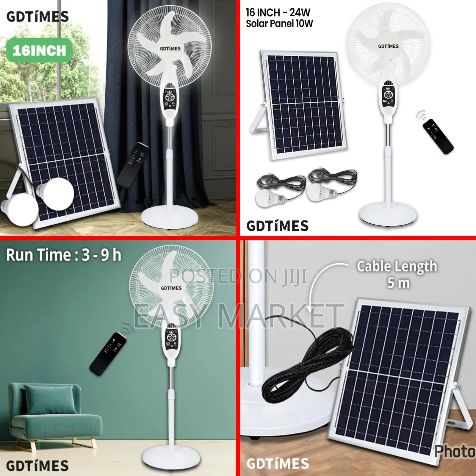 Solar/ Electricity Rechargeable Fan With Light in Kumasi Metropolitan Solar Energy, Easy