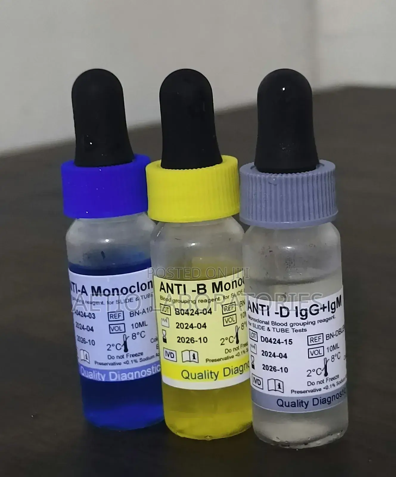 Blood Grouping Reagent Set (Anti - A, B D)