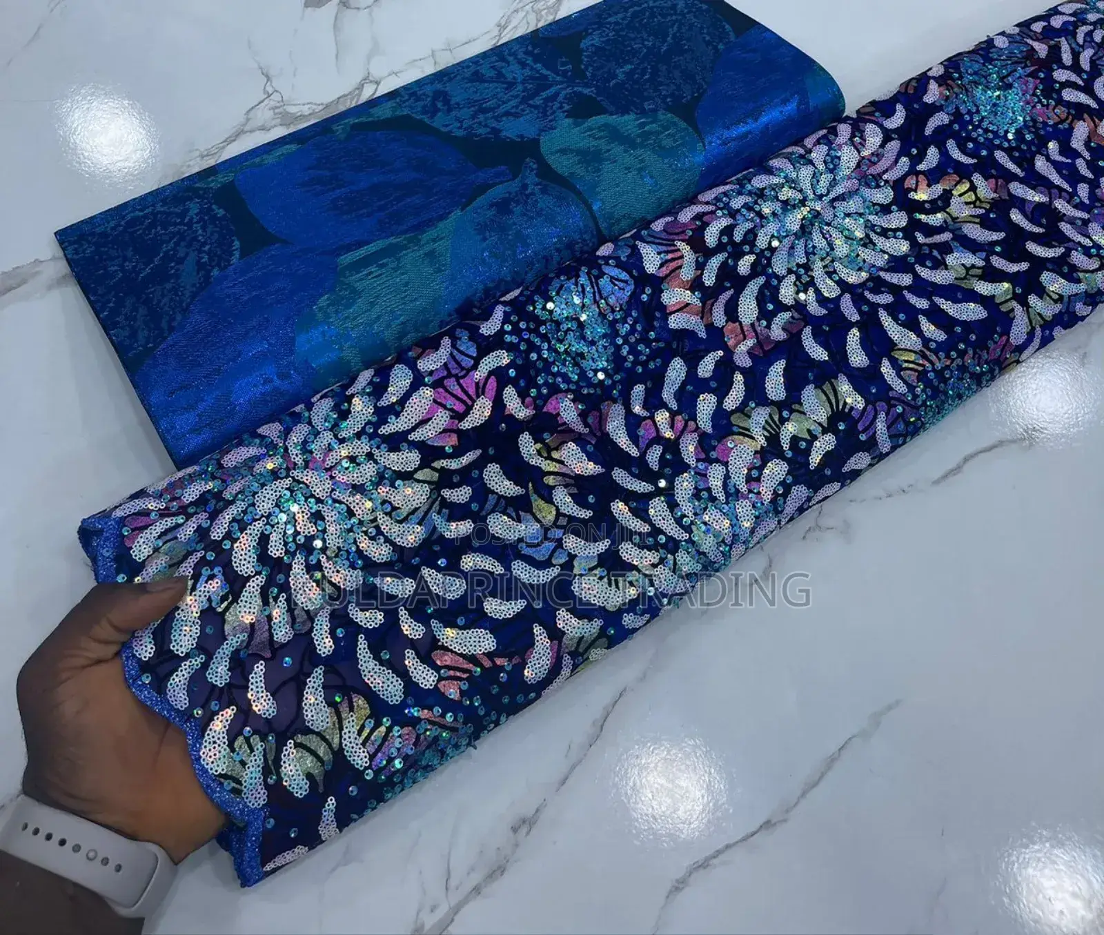 High Quality African Lace Fabric With Sequins for Unisex.