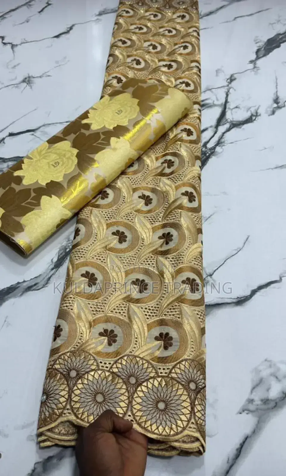 High Quality African Lace Fabric With Sequins for Unisex.