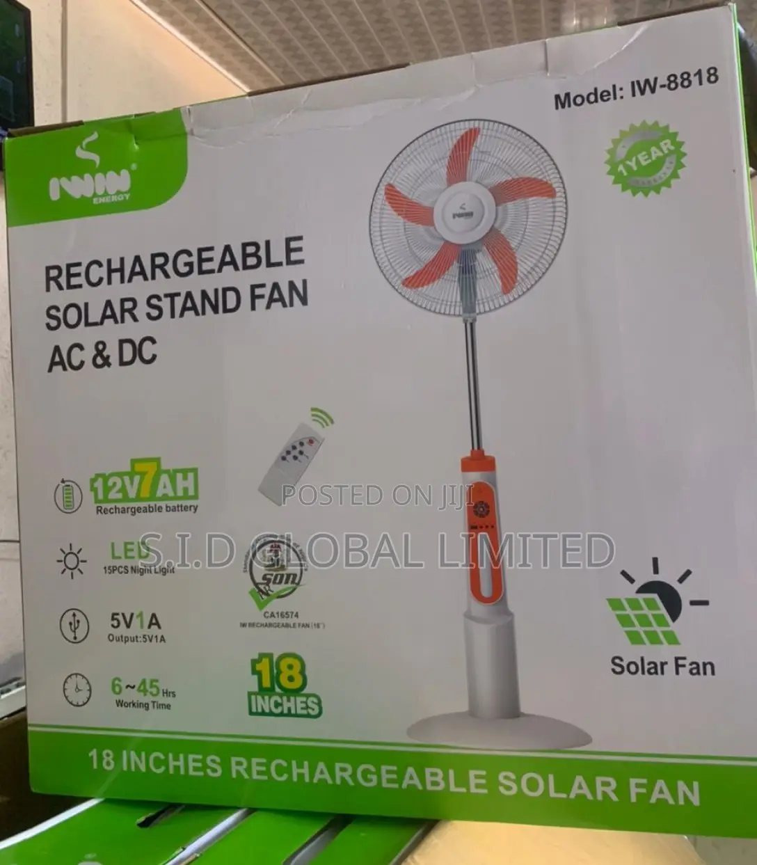 Introducing 18'' Rechargeable Solar Stand Fan