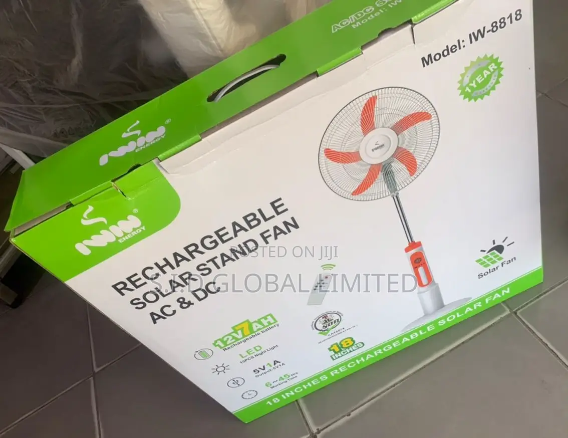 Enhance Your Home With 18''IWIN Rechargeable Solar Stand Fan