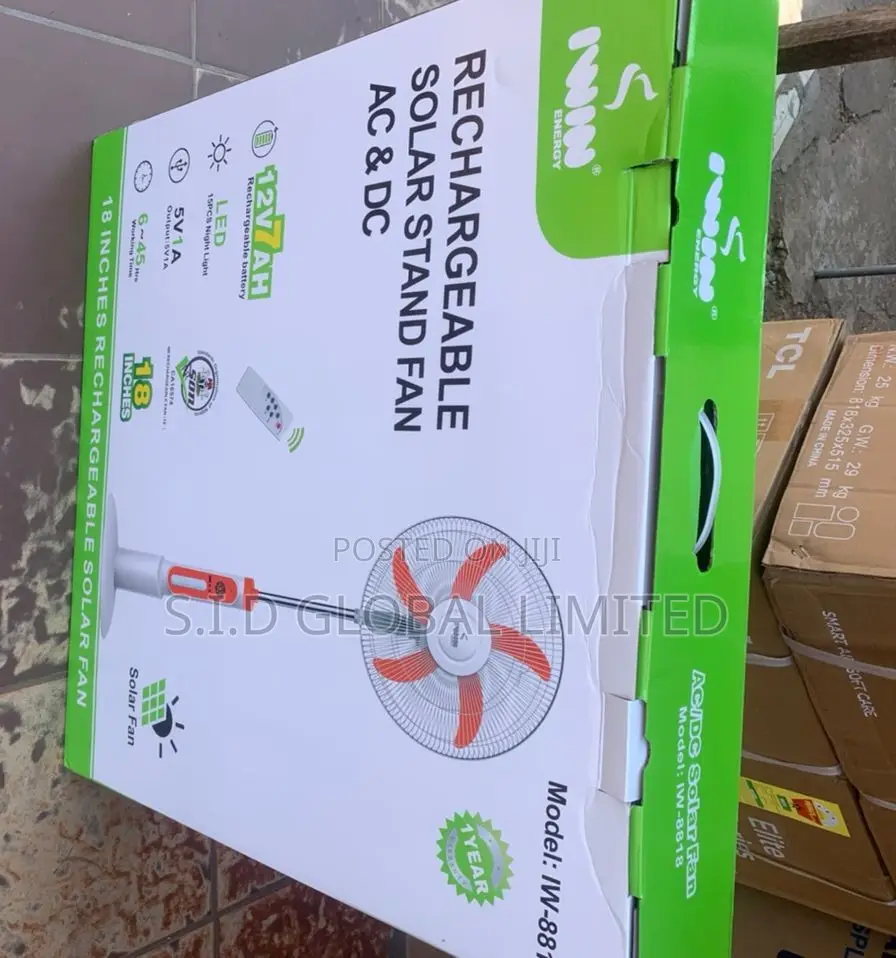 Take Home IWIN 18'' Rechargeable Solar Stand Fan