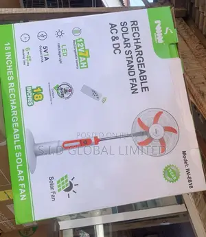 Grab Your Gleaming IWIN 18'' Rechargeable Solar Stand Fan