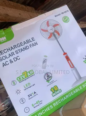 Eye Catching IWIN 18'' Rechargeable Solar Stand Fan