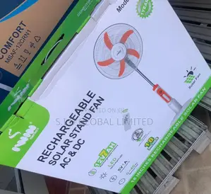 Illuminate Your Space With 18'' Rechargeable Solar Stand Fan