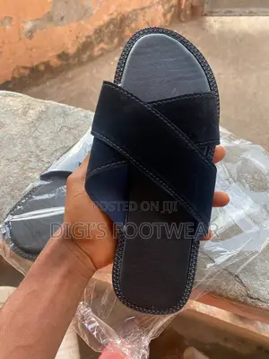 Black Suede Crossed Slippers