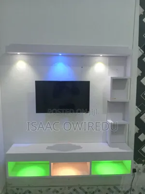 Television Wall Mount Design With Multi Lighting System