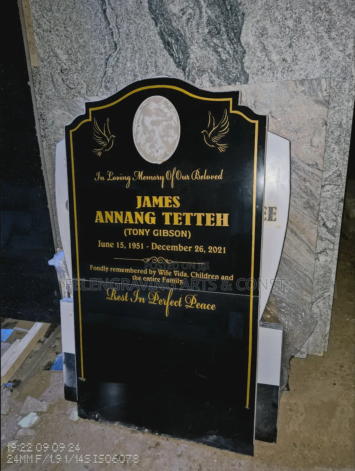 Granite / Porcelain Headstone