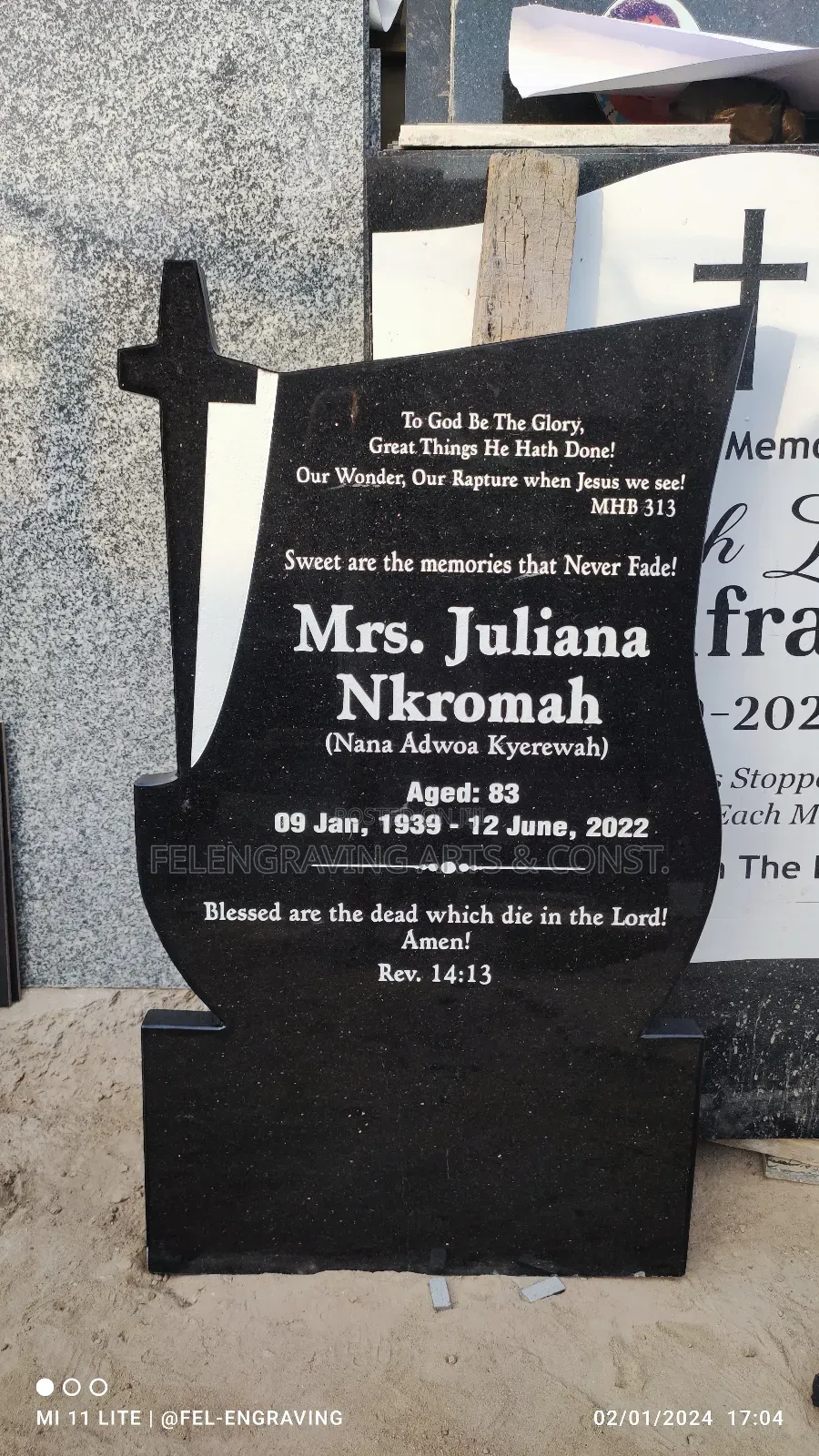 Granite / Porcelain Headstone