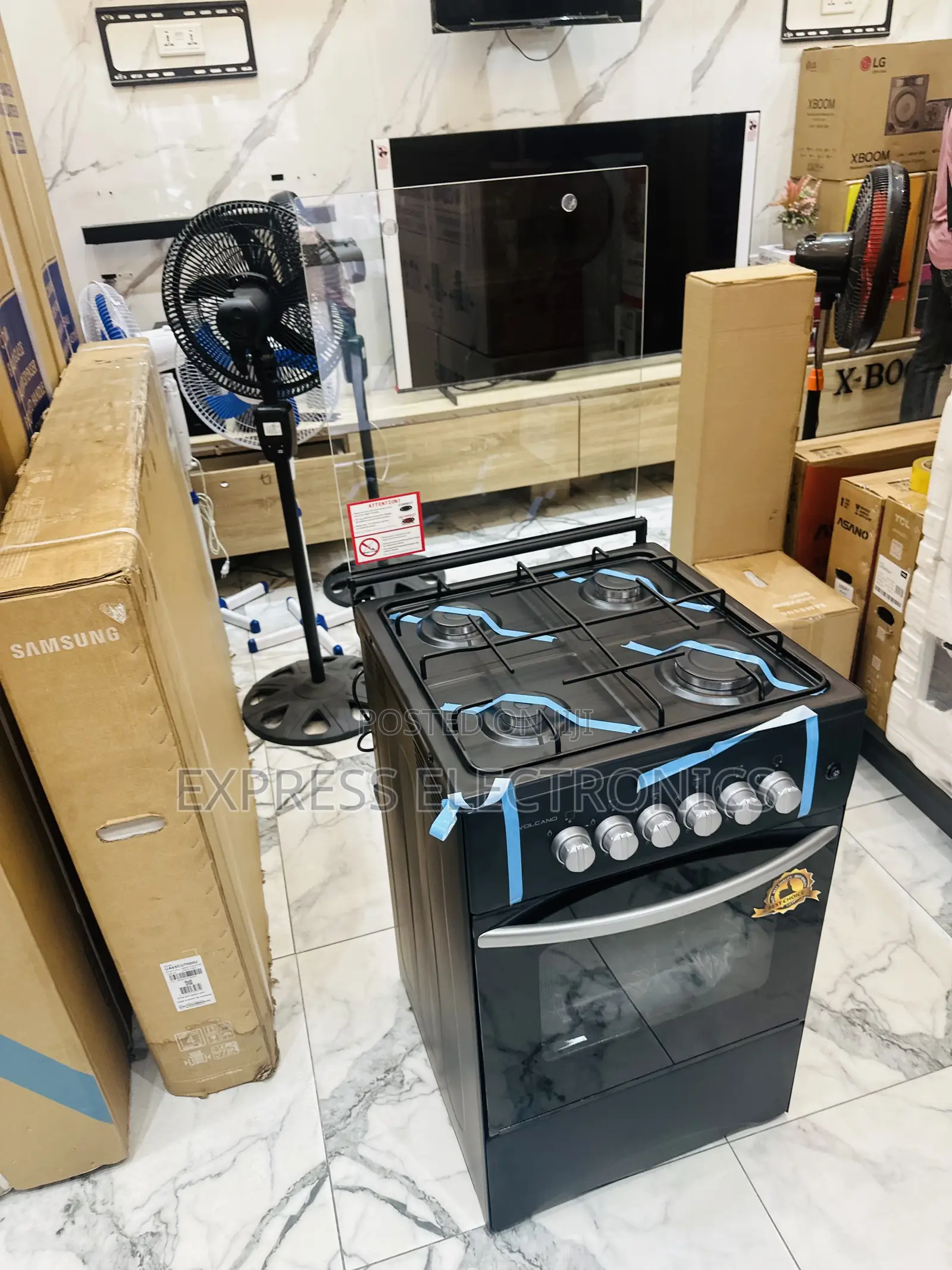 Black Shine Gas Stove Oven 4burner 50/50