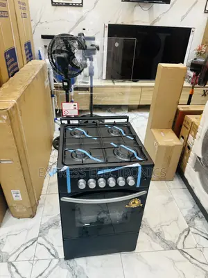 Freestanding Gas Stove Oven Black 4burner 50/50