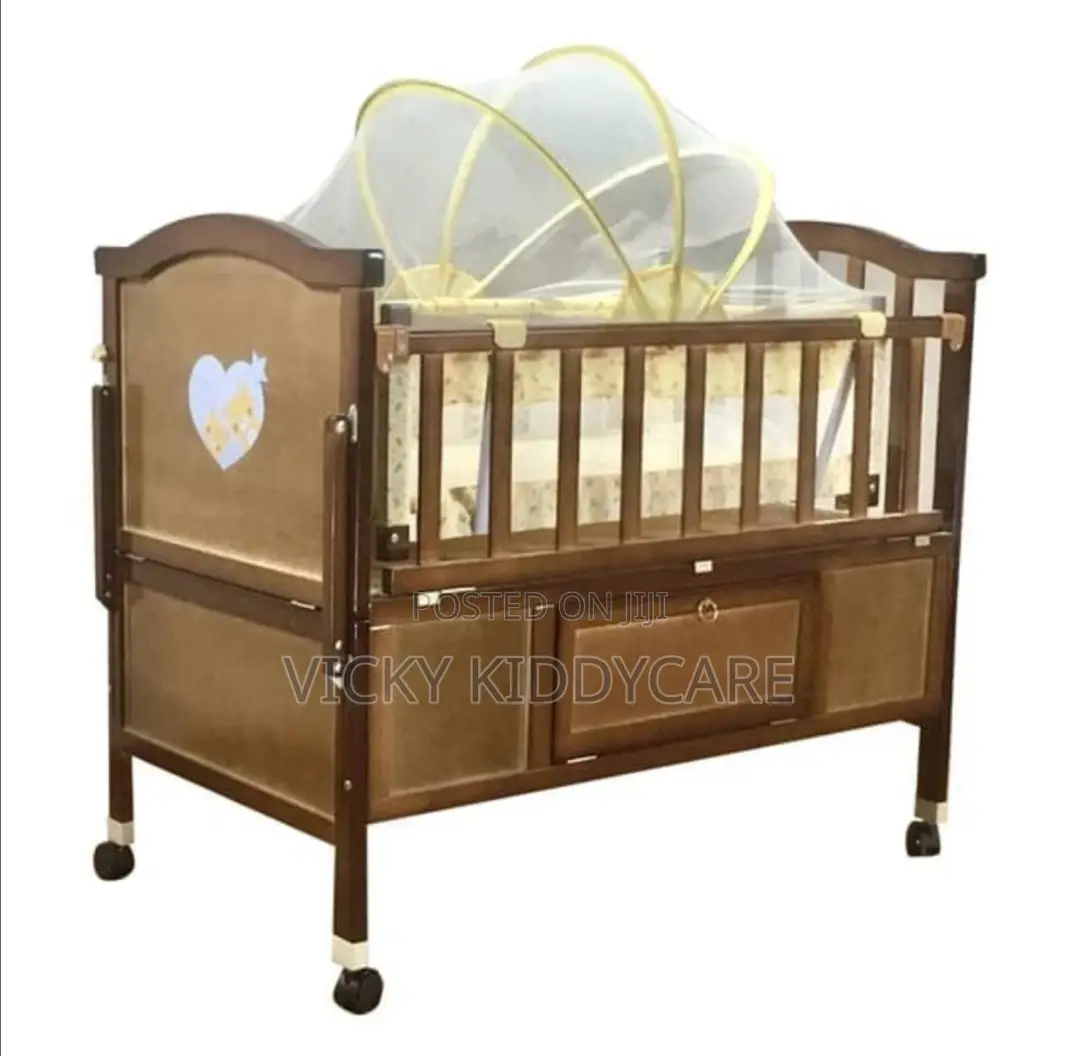 2 in 1 Baby Wooden Cot
