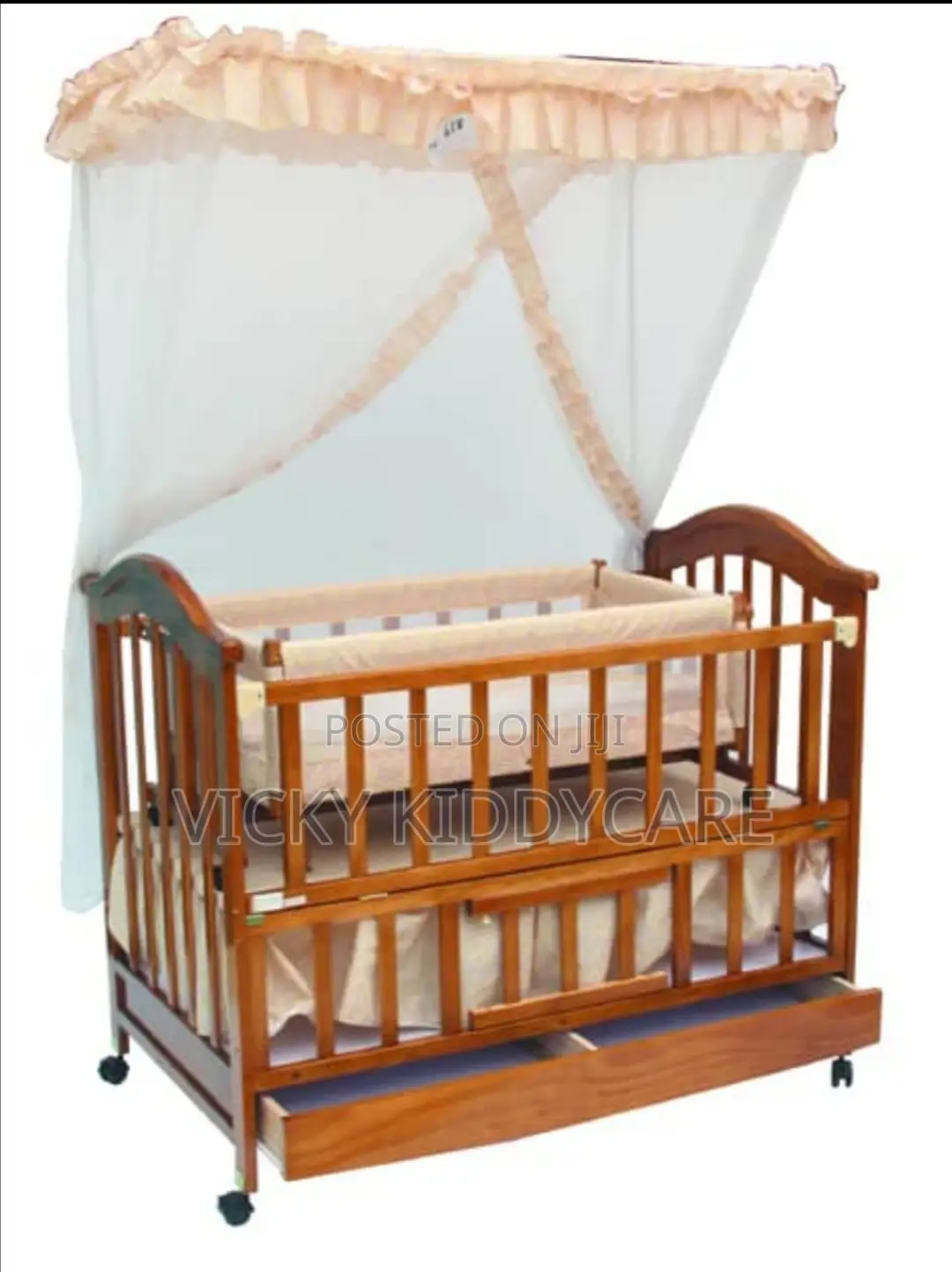 2 in 1 Baby Wooden Cot