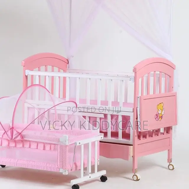 2 in 1 Baby Wooden Cot