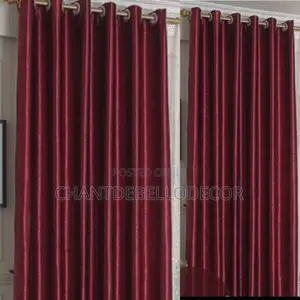 A Pair Of Silk Textured Sunblock Curtains 2 In 1(190ghc)