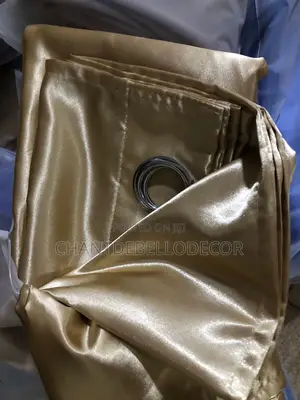 A Pair Of Silk Textured Sunblock Curtains 2 In 1(190ghc)