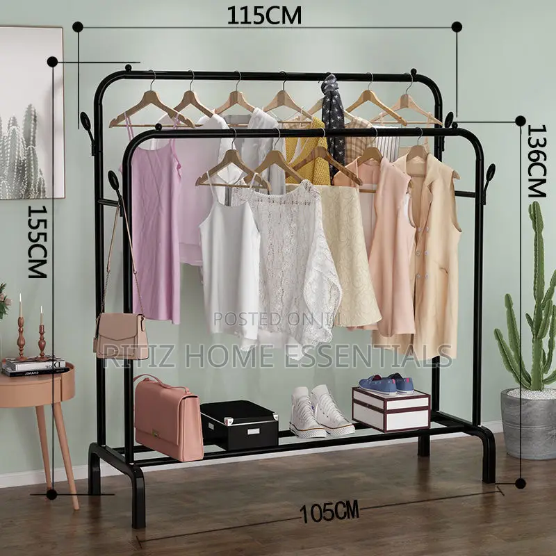 Multipurpose Clothes Rack/Hanger With Shelves