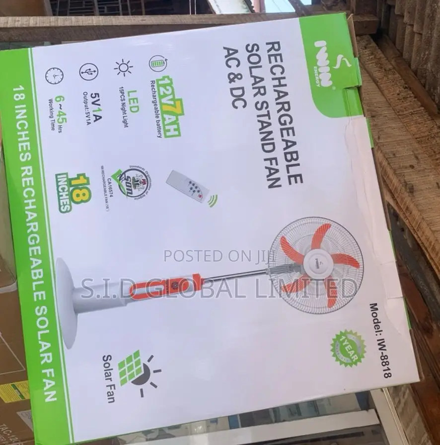 Authorized 18'' Iwin Rechargeable Solar Stand Fan
