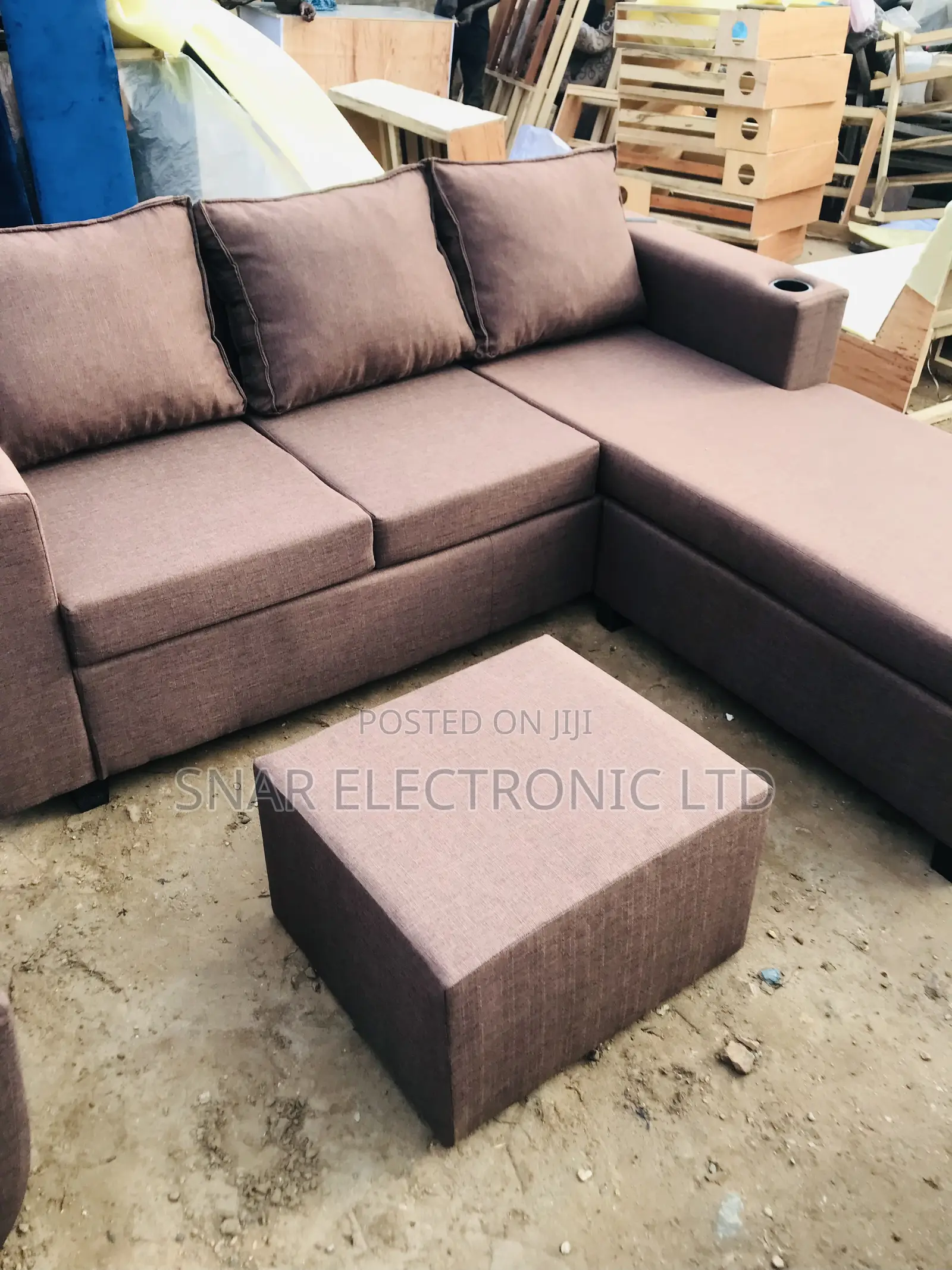 L Shape Brown Sofas