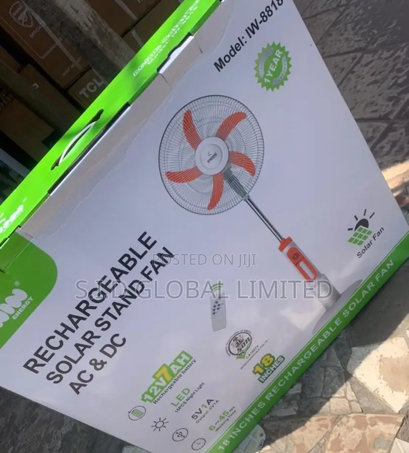 Come Grab Best 18'' IWIN Rechargeable Solar Stand Fan