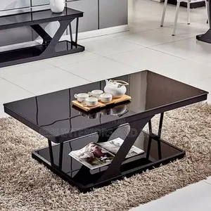 Center Table (Glass Top) Black