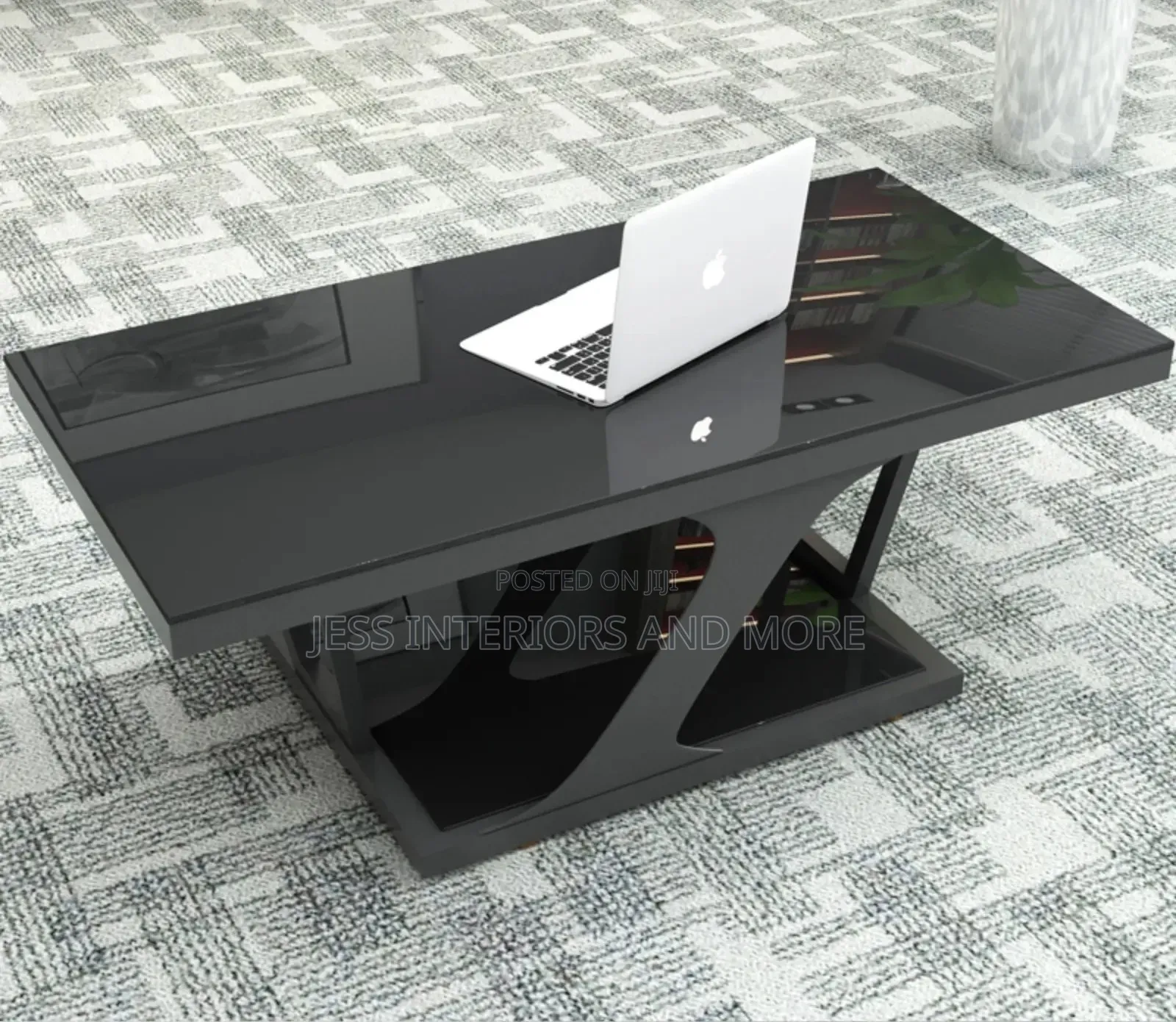 Center Table (Glass Top) Black