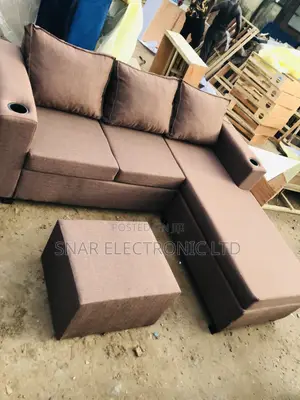 Strongest L Shape Brown Sofas Plus Table