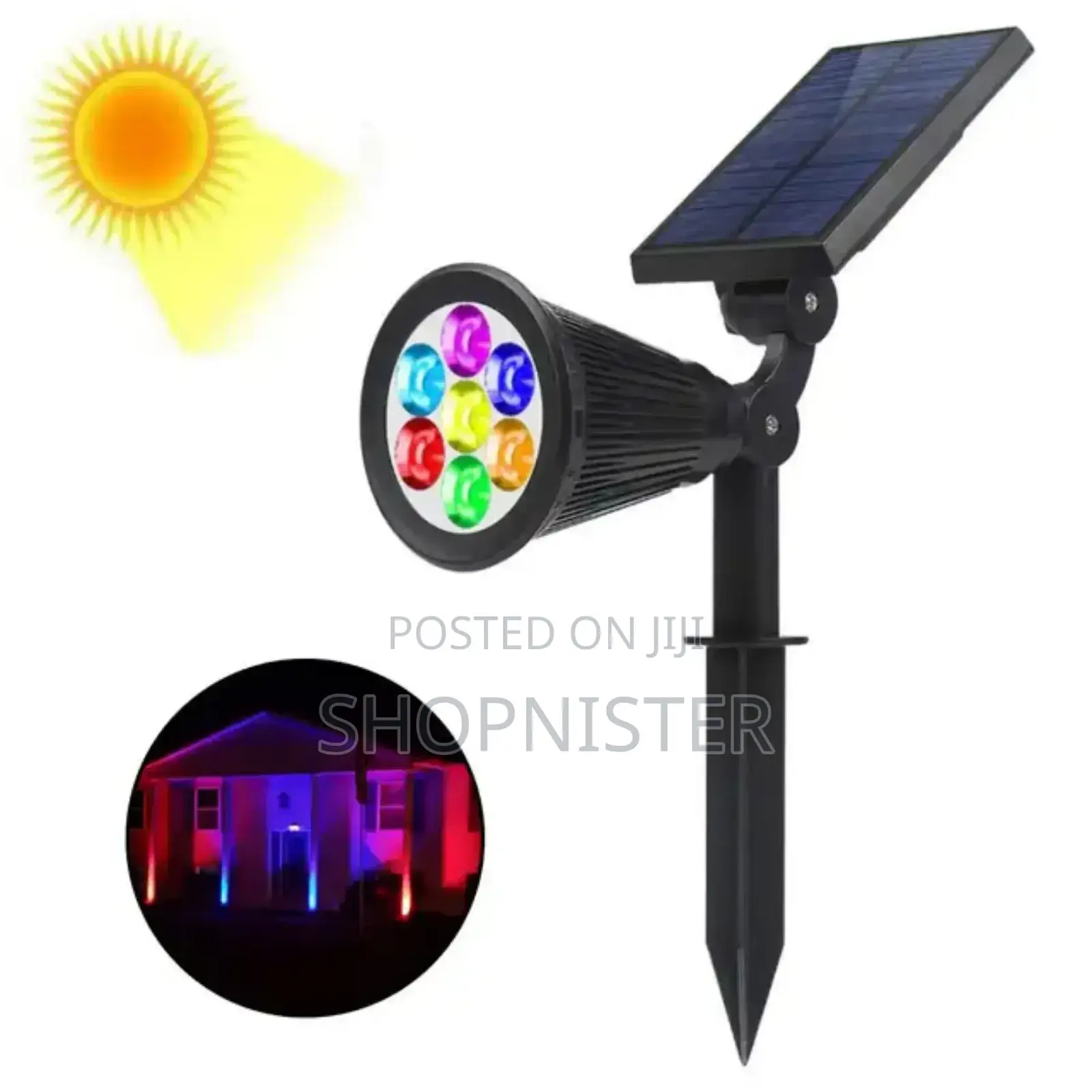 RGB Solar Garden Light 1200mah