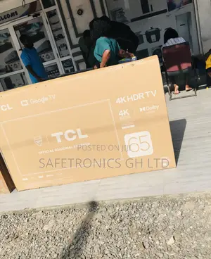 Black TCL 65 Inch Smart Led Uhd 65p635 Sleek Tv