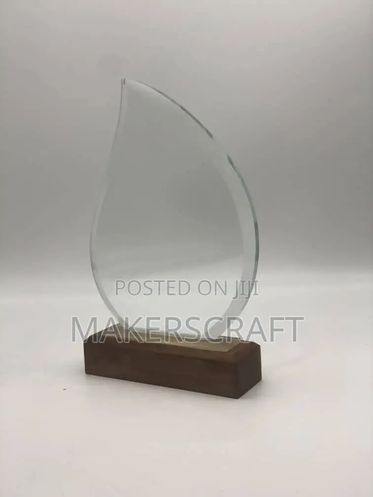 Crystal Award Plaques, Wooden Base Plaques