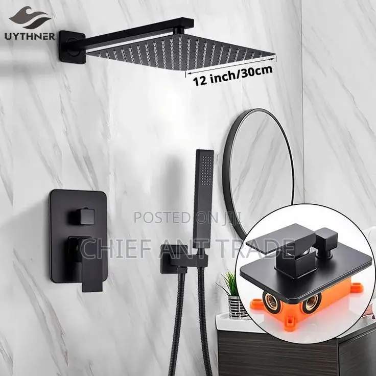 Concealed Shower Mixer (Ll9013-) Black. Wall Shower
