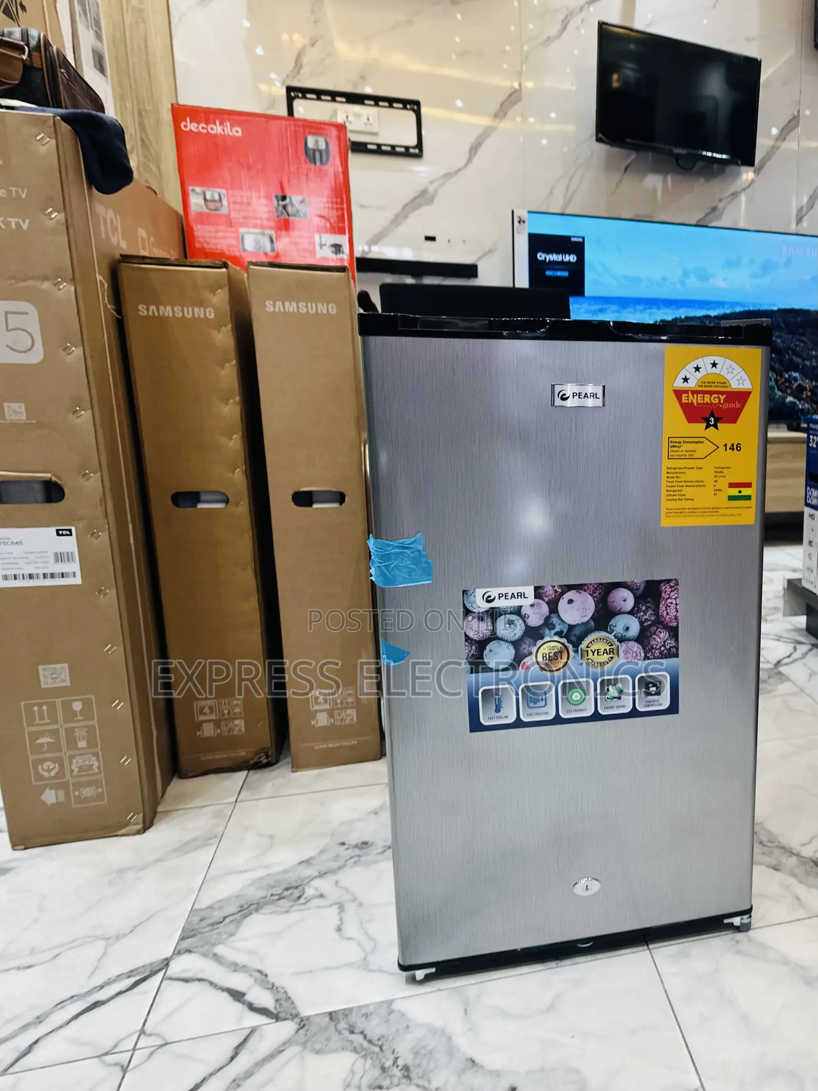 Available Now Sleek Grey Pearl Single Door Fridge
