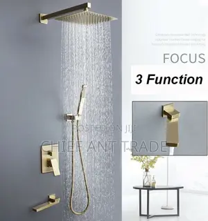 Concealed Shower Mixer. Secret (9013-3g) Gold. Wall Shower