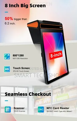 8. 0 Inches Android Pos Tablet With 80mm Printer Dual 4G Sim