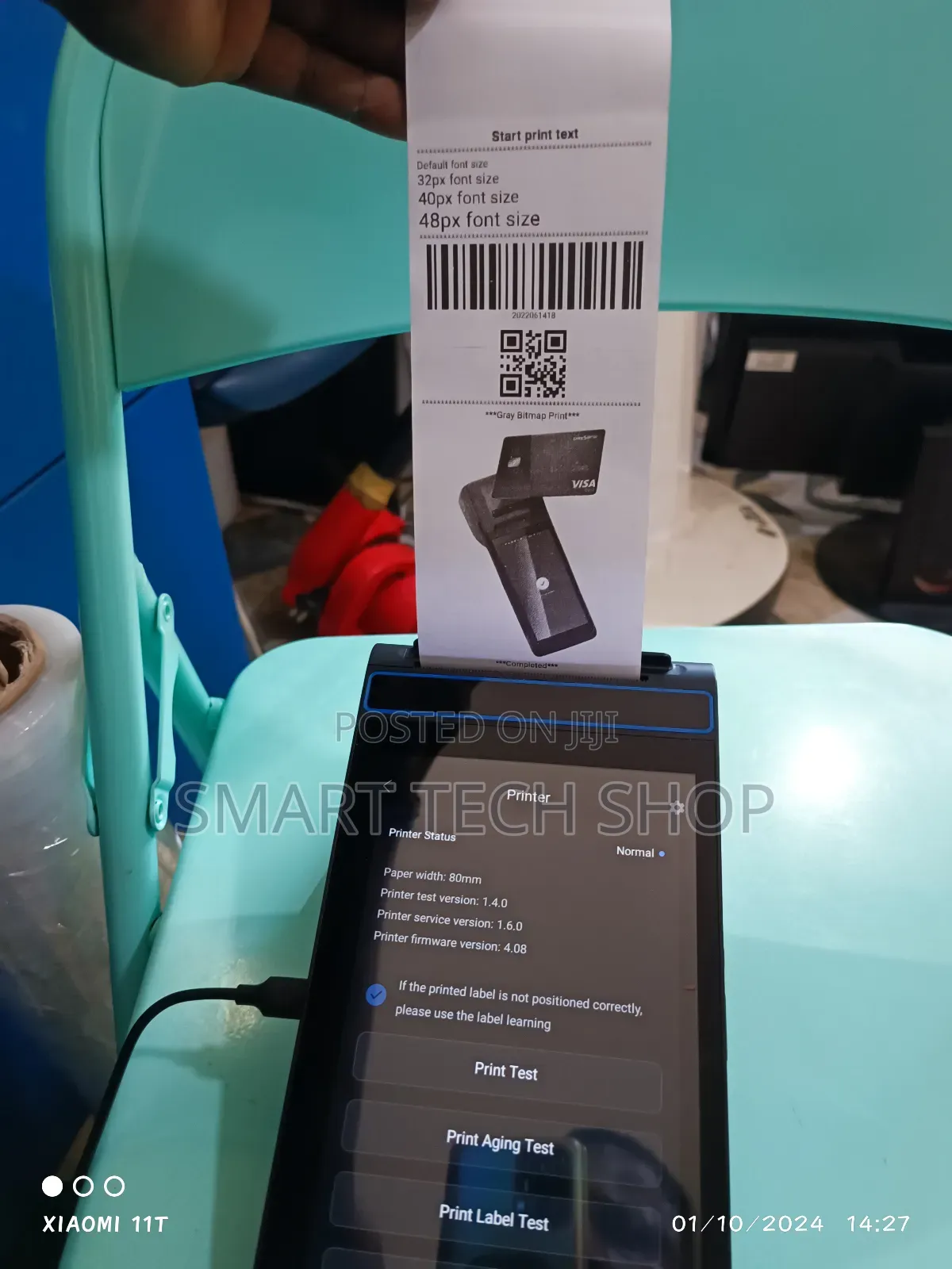8. 0 Inches Android Pos Tablet With 80mm Printer Dual 4G Sim