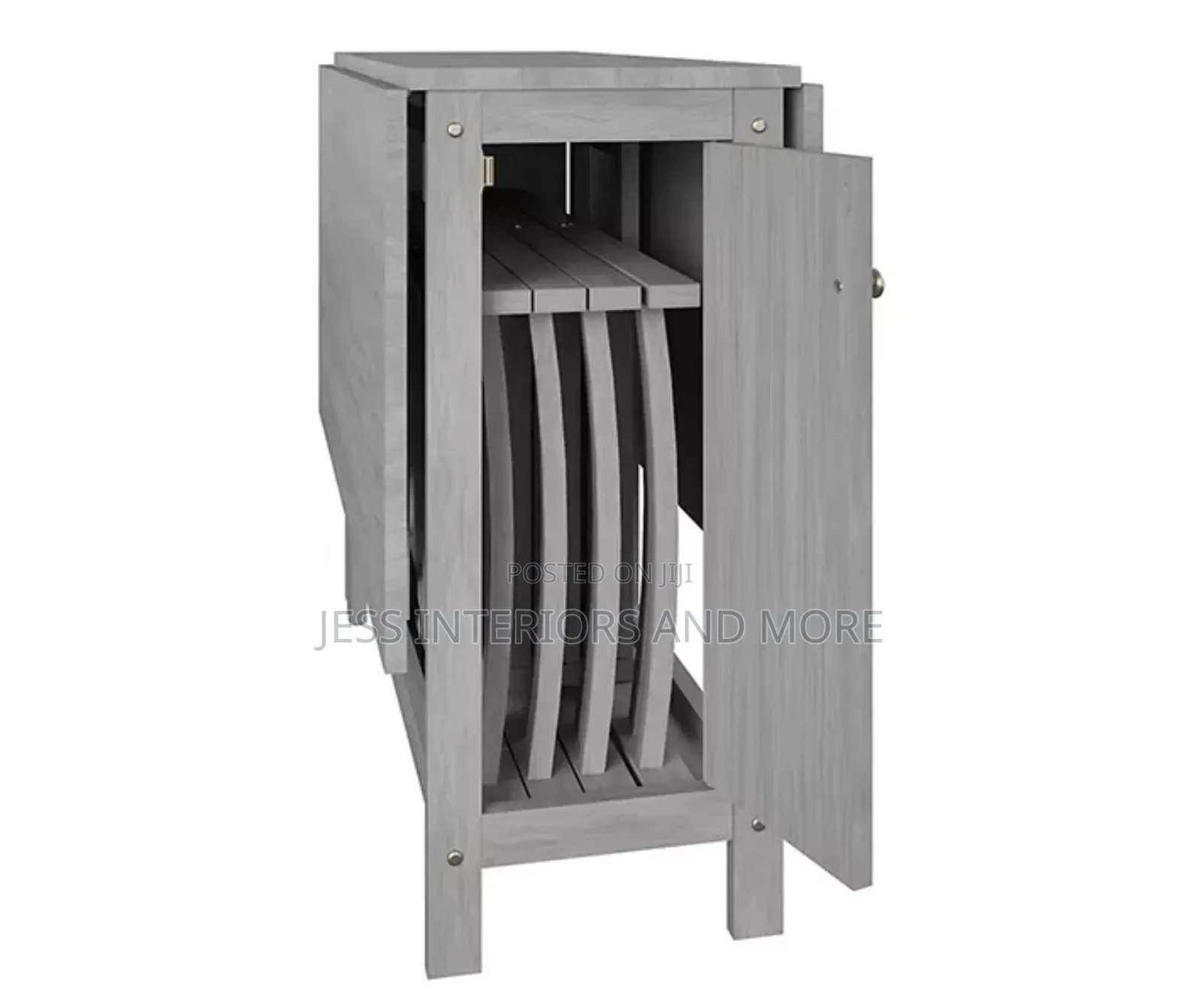 Gray 5-Piece Folding Wood Dining Set
