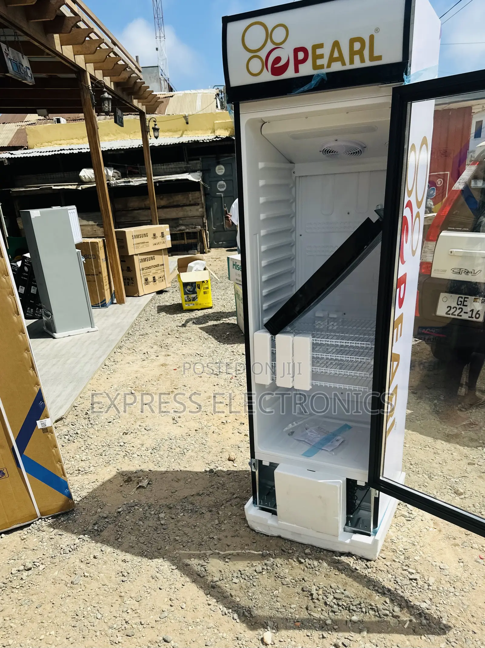 Get a New Slim White 400L PVC-4242 Pearl Display Fridge