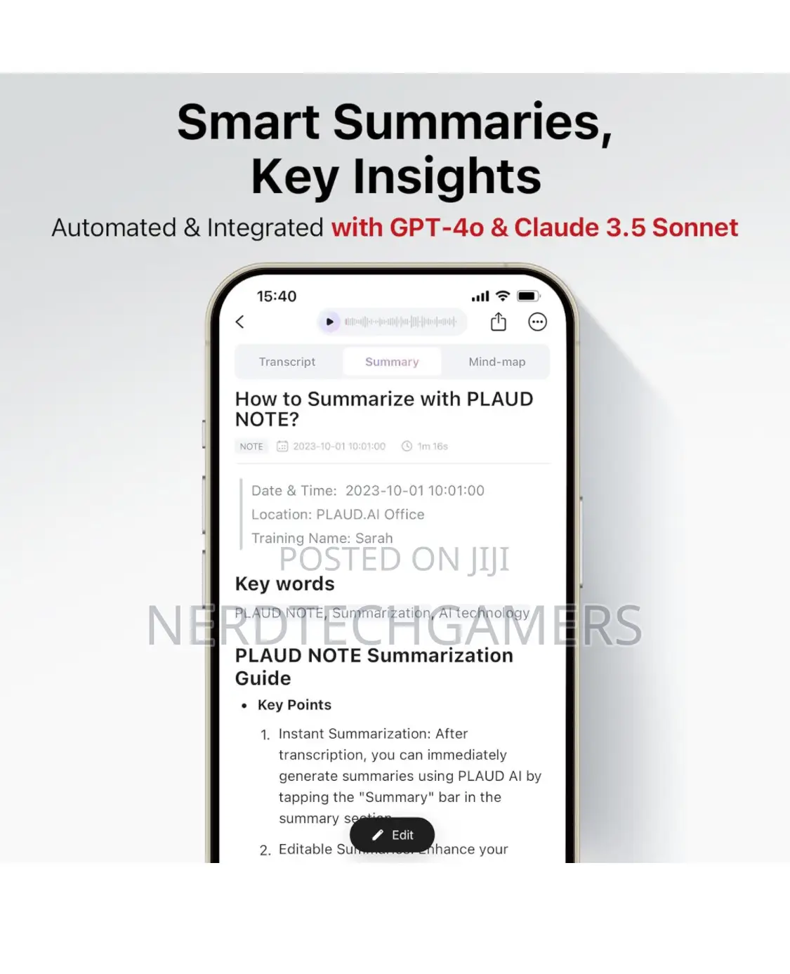 AI Voice Recorder, PLAUD Note Voice Recorder , App Control,