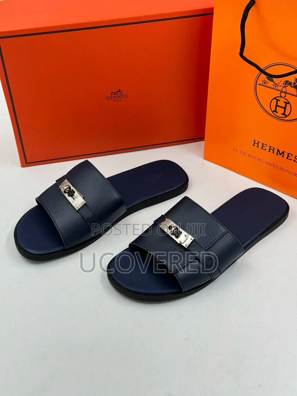 Hermes High Quality Leather Slippers