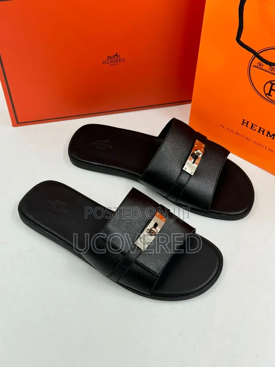 Hermes High Quality Leather Slippers