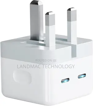 Dual USB C Plug UK, 50W Fast Charger Plug for iPhone 15 14