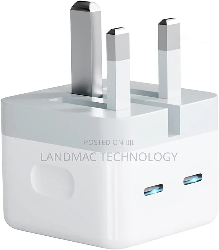 Dual USB C Plug UK, 50W Fast Charger Plug for iPhone 15 14