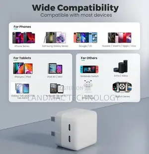 Dual USB C Plug UK, 50W Fast Charger Plug for iPhone 15 14