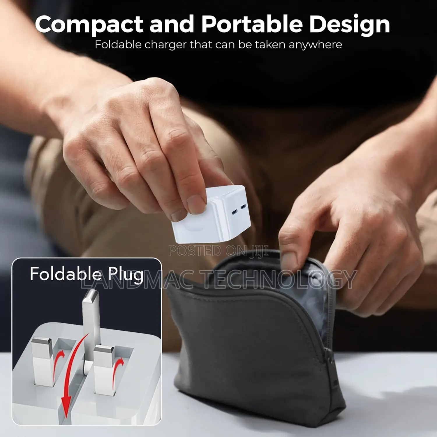 Dual USB C Plug UK, 50W Fast Charger Plug for iPhone 15 14