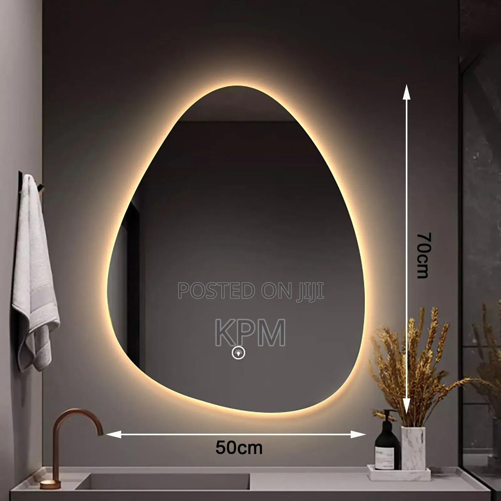 Irregular LED Vanity Bathroom Mirror Wall Mount