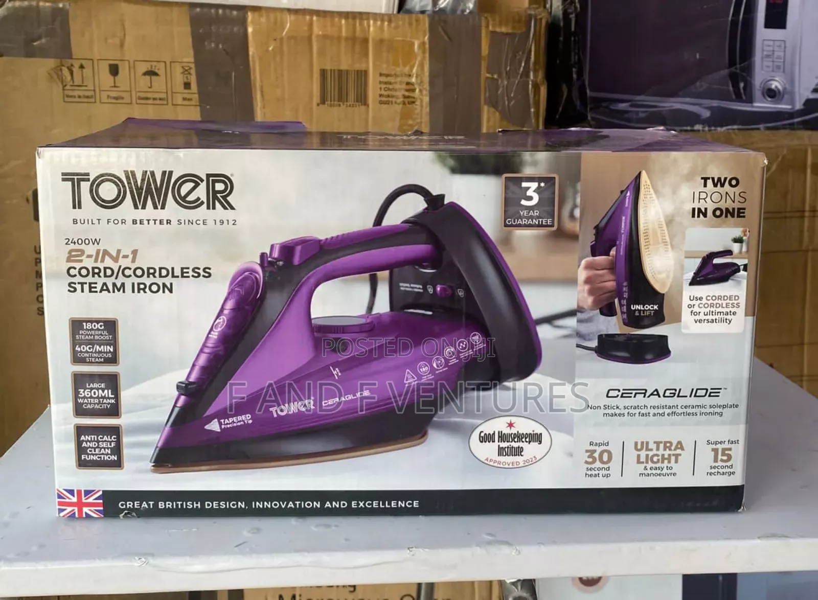2 in 1 Cordless Steam Iron - Uk