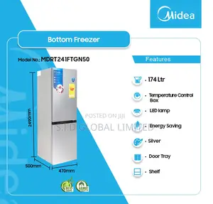 Live Fresher With MIDEA-174-LTR-DOUBLE-DOOR-BOTTOM-FREEZER